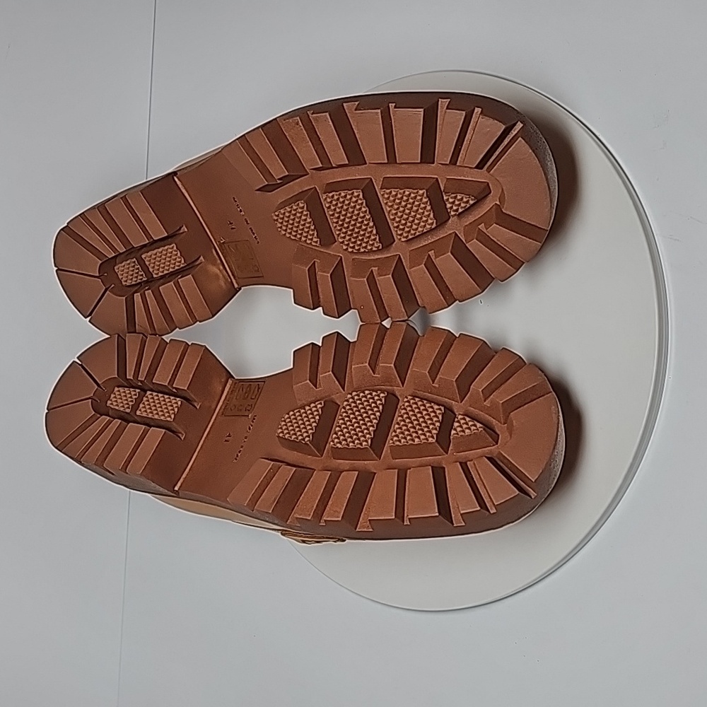 NWOT Free People Lyra Brown Leather Platform Penny Loafer Sz 41 Lug Sole Slip On - Picture 16 of 16